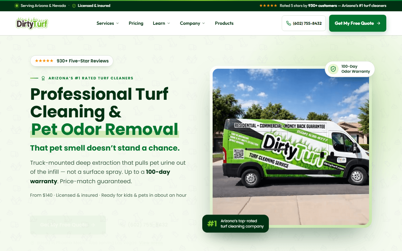 Dirty Turf website built by Brand Bongo
