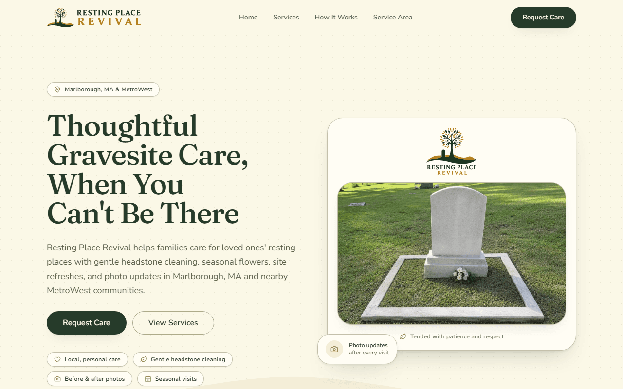 Resting Place Revival website