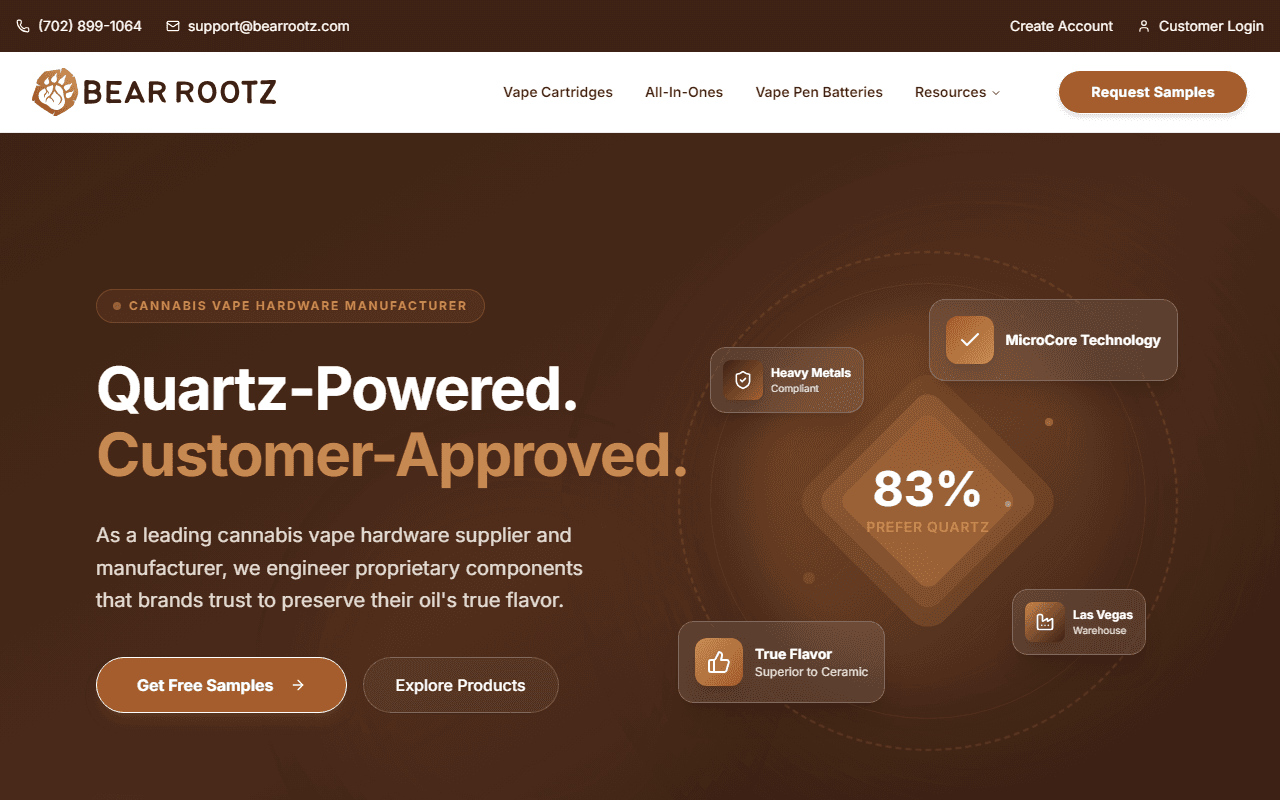 Bear Rootz website homepage